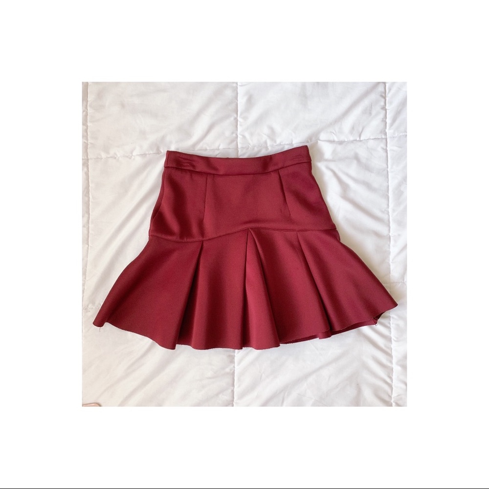Burgundy A-Line Skirt